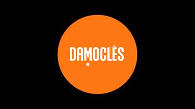 Texte dans un rond orange : Damoclès