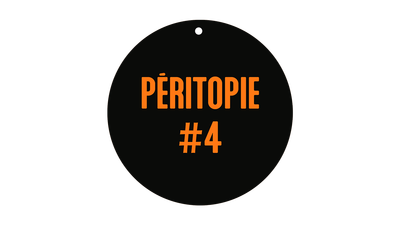 Texte dans un rond noir : Péritopie #4