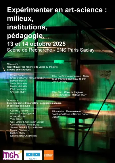 Affiche du colloque "Expérimenter en art-science"