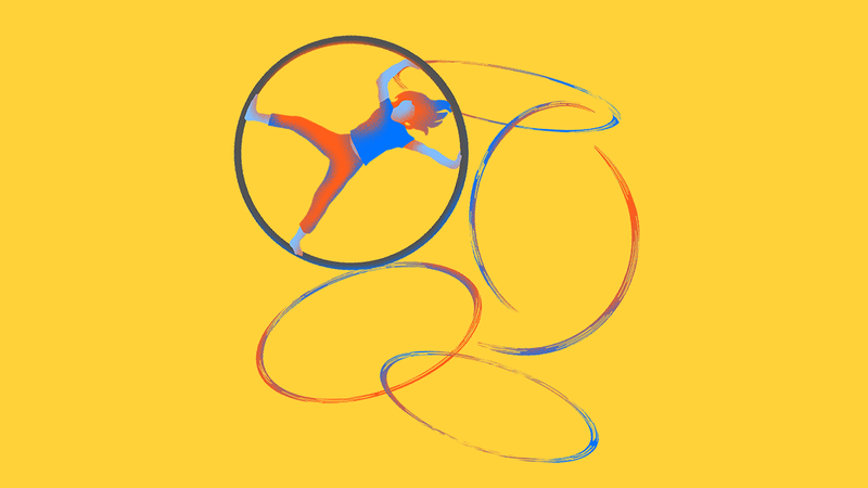 Illustration d'une faisant de la roue Cyr.