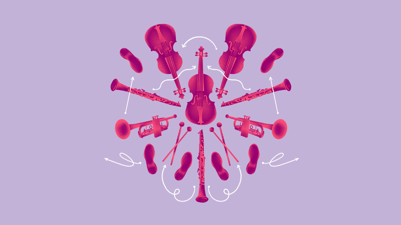 Illustration d'instruments de musique.
