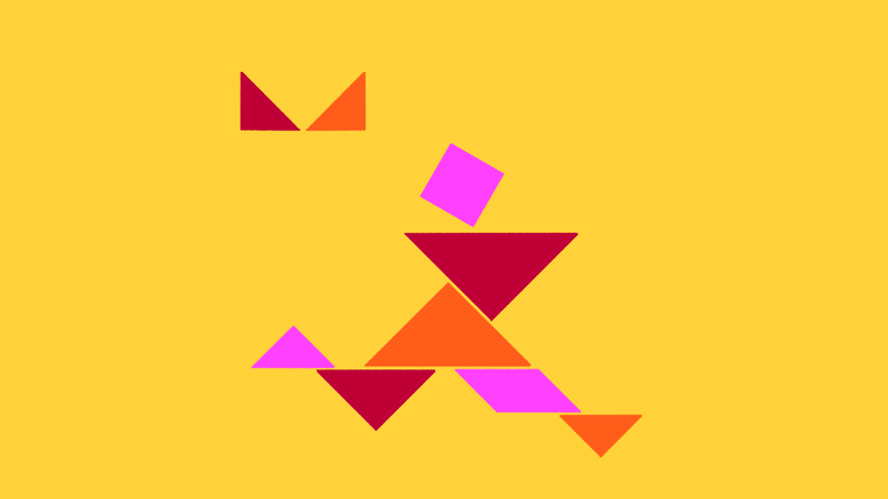 Illustration d'un enfant en tangram.
