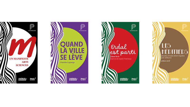 Couvertures des 4 premiers livres de la collection Pourparlers